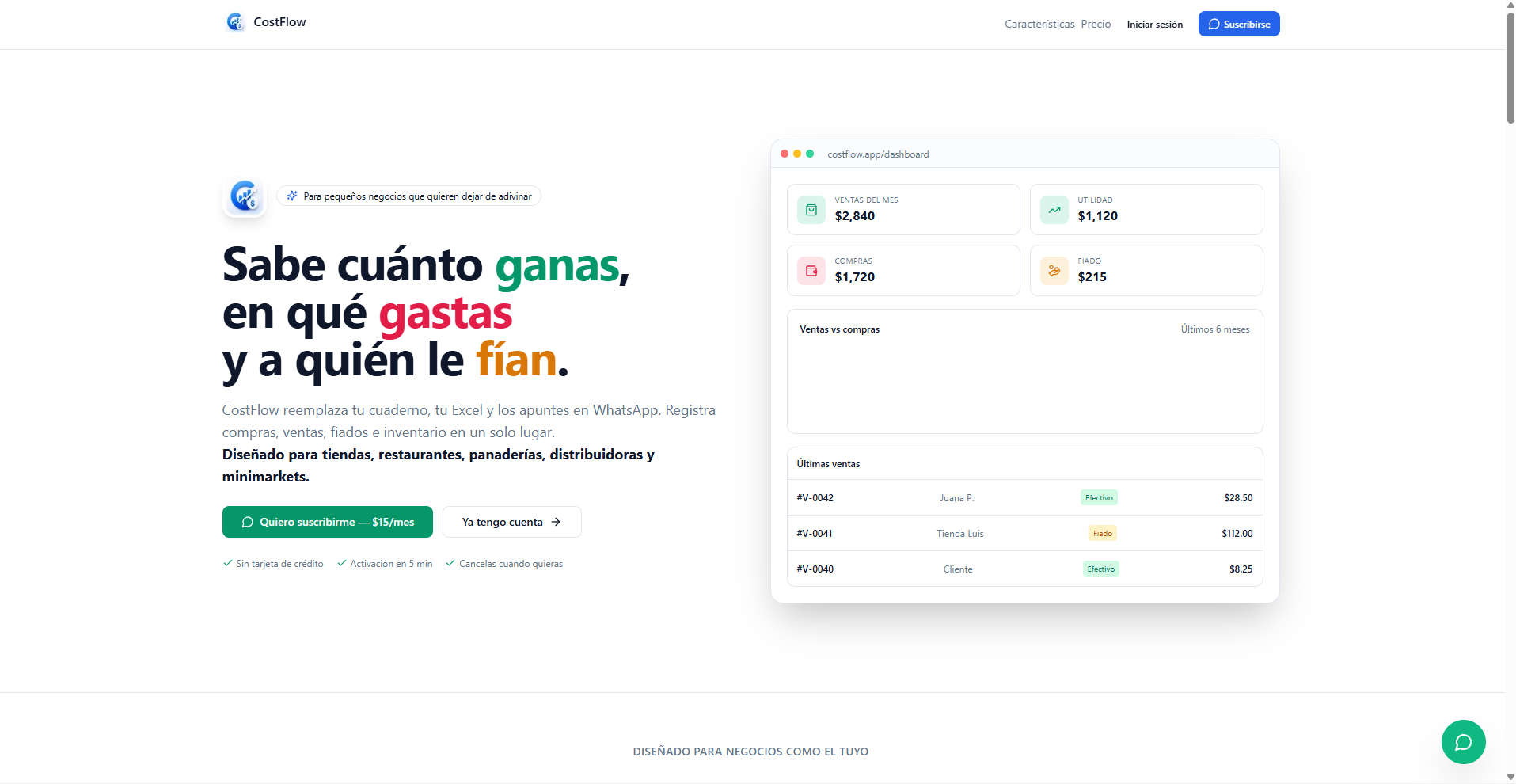 Dashboard de CostFlow